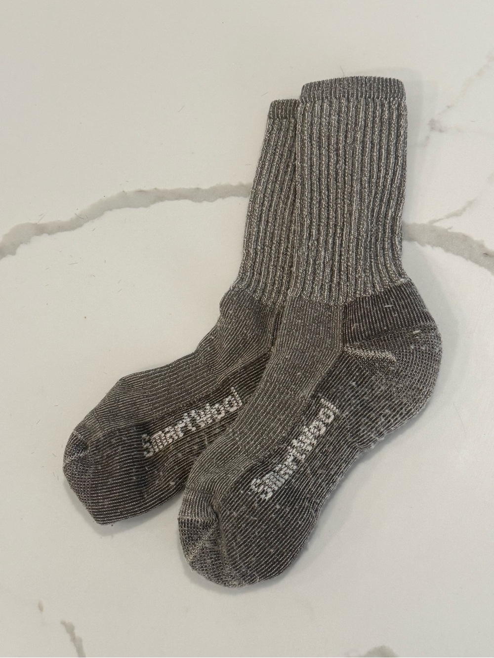 Smartwool Brown Ribbed Crew Socks